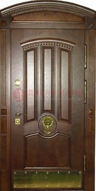 Хорошая стальная арочная дверь с декоративным элементом ДА-23 в Звенигороде