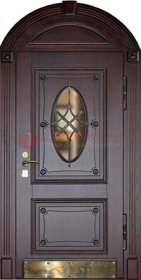 Арочная металлическая дверь с виноритом ДА-38 в Звенигороде