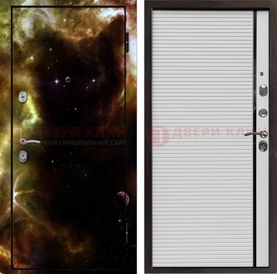 Стальная дверь с фотопечатью космоса ДФ-14 в Звенигороде