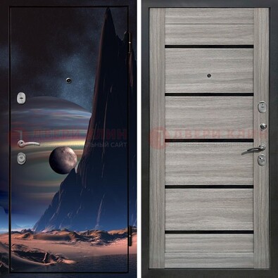 Стальная дверь с фотопечатью космоса ДФ-49 в Звенигороде