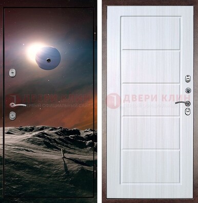 Стальная дверь с фотопечатью планет ДФ-8 в Звенигороде