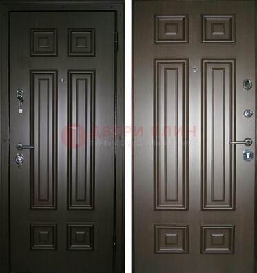 Темная металлическая дверь с МДФ ДМ-136 в квартиру в Звенигороде