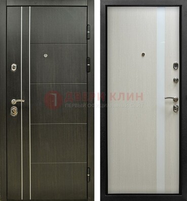 Морозостойкая темная металлическая дверь с МДФ ДМ-164 в Ногинске