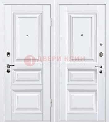 Белая металлическая дверь с МДФ ДМ-179 в Звенигороде