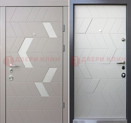 Темная металлическая дверь со светлой МДФ внутри ДМ-203 в Звенигороде