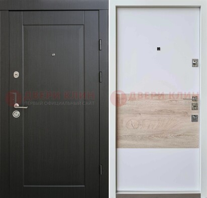 Черная металлическая дверь с белой МДФ внутри ДМ-230 в Звенигороде