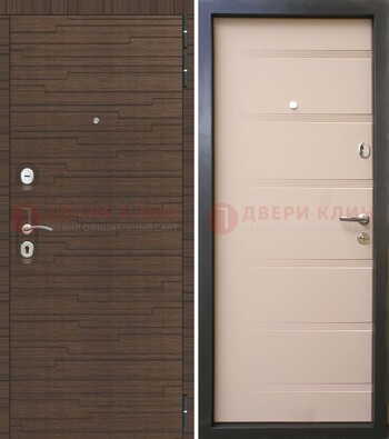 Коричневая  железная дверь c фрезерованной МДФ ДМ-248 в Звенигороде