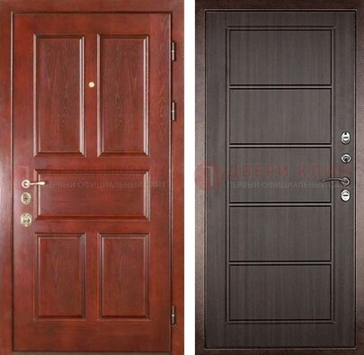 Красная металлическая дверь с МДФ в квартиру ДМ-387 в Звенигороде