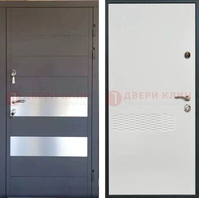 Металлическая дверь МДФ темная и светлая ДМ-420 в Звенигороде