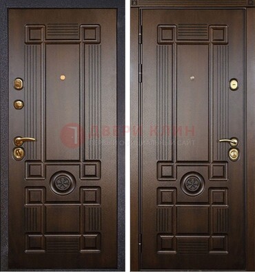 Квартирная коричневая железная дверь с МДФ ДМ-45 в Звенигороде