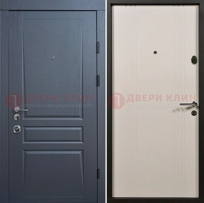 Темно-серая стальная дверь с МДФ хайтек ДМ-481 в Звенигороде