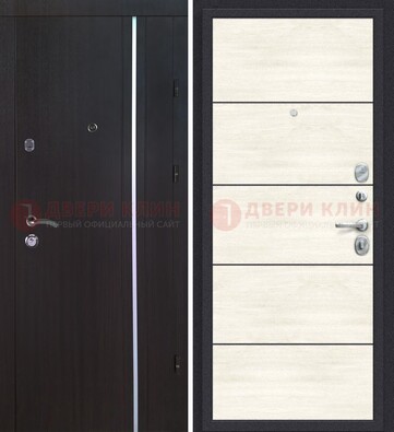 Металлическая современная дверь с МДФ ДМ-483 в Звенигороде