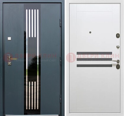 Темная квартирная дверь с разными МДФ ДМ-504 в Звенигороде