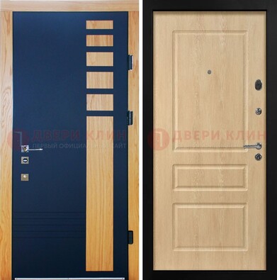 Двухцветная железная дверь с МДФ в квартиру ДМ-511 в Звенигороде