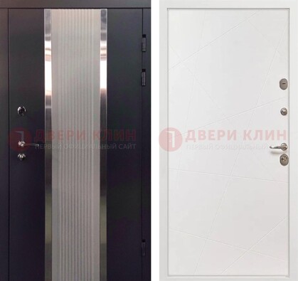 Темная металлическая дверь в квартиру МДФ с двух сторон ДМ-512 в Звенигороде