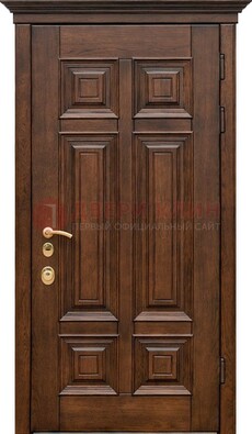 Филенчатая железная дверь с массивом дуба ДМД-68 в Звенигороде