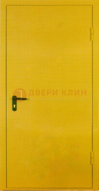 Желтая железная дверь с нитроэмалью ДН-5 в Звенигороде