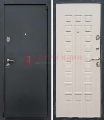 Черная металлическая дверь с порошковым покрытием ДП-101 в Яхроме