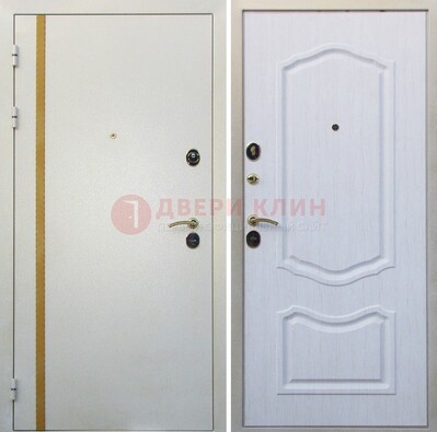 Белая входная дверь с порошковым напылением ДП-136 в Звенигороде