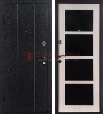 Черная металлическая дверь с порошковым напылением ДП-176 в Звенигороде