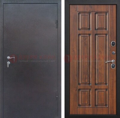 Темная входная дверь с порошковым покрытием с МДФ панелью ДП-235 в Звенигороде