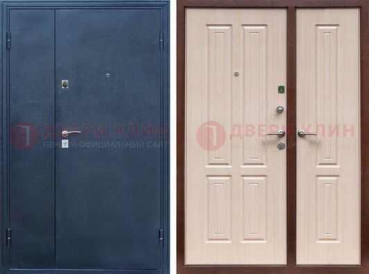 Двустворчатая стальная дверь с порошковым напылением и МДФ ДП-239 в Звенигороде