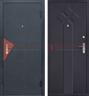 Черная входная дверь с порошковым напылением и узором внутри ДП-241 в Звенигороде