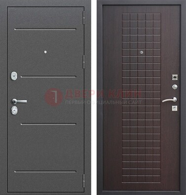 Металлическая дверь с порошковым покрытием и МДФ Махагон ДП-254 в Звенигороде
