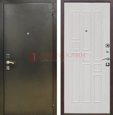 Входная дверь Темное серебро с порошковой отделкой и терморазрывом МДФ ДП-282 в Звенигороде