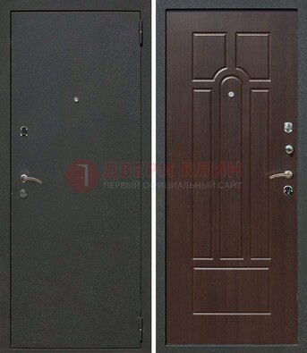 Черная металлическая дверь с порошковым окрасом ДП-47 в Звенигороде