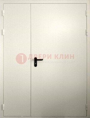 Белая противопожарная двупольная дверь ДПМ-02/60 в Звенигороде