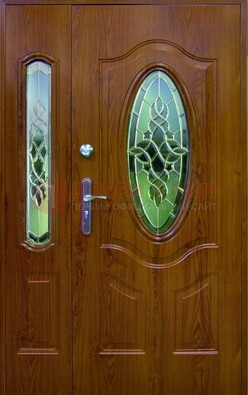 Парадная дверь со стеклянными вставками ДПР-73 для дома в Раменском