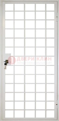 Белая металлическая решетчатая дверь ДР-2 в Звенигороде