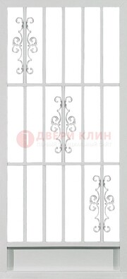 Белая железная решетчатая дверь ДР-9 в Звенигороде