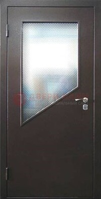 Стальная дверь со стеклом ДС-5 в кирпичный коттедж в Звенигороде
