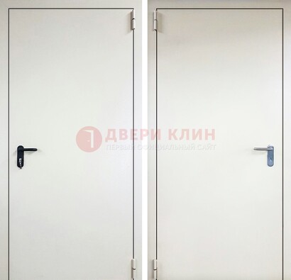 Белая железная техническая дверь ДТ-16 в Звенигороде