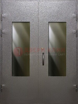 Серая тамбурная дверь со стеклянными вставками ДТМ-8 в Волжском