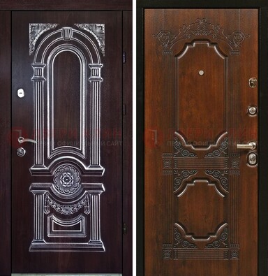 Железная дверь с виноритом в цвете Итальянский орех ДВТ-103 в Звенигороде