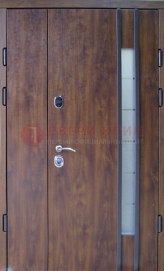 Стальная дверь с виноритом и стеклом ДВТ-187 в Звенигороде