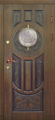 Одностворчатая входная дверь с виноритом и стеклом ДВТ-193 в Звенигороде