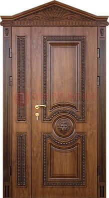 Узорная стальная дверь с виноритом для дома ДВТ-260 в Звенигороде