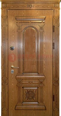 Коричневая железная дверь с виноритом Золотой дуб ДВТ-67 в Звенигороде