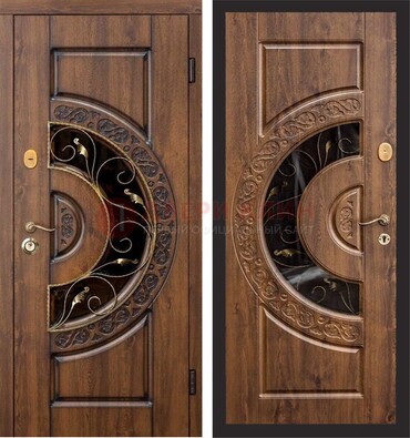 Металлическая дверь с виноритом и панелью Золотой Дуб ДВТ-71 в Йошкар-Оле