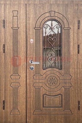 Железная классическая дверь с терморазрывом и рисунком ДВТ-77 в Звенигороде