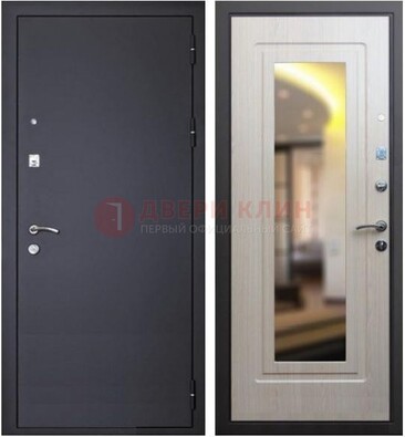 Черная металлическая дверь с зеркалом ДЗ-26 в Звенигороде