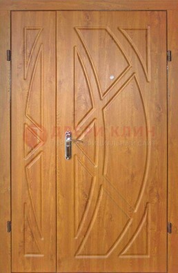 Полуторная металлическая дверь с МДФ золотой дуб ПЛ-17 в Звенигороде